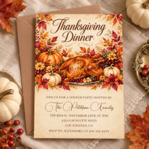 Invitation au dîner de la fête de Thanksgiving Vin