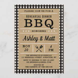 Invitation au dîner de la répétition du barbecue