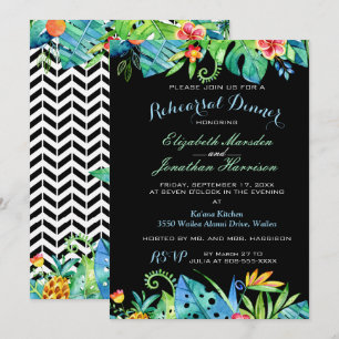 Invitation au dîner de la répétition noire tropica
