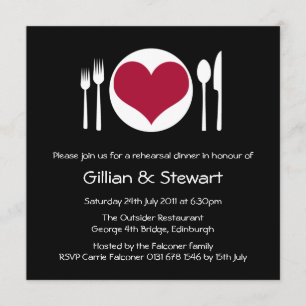 Invitation au dîner de la répétition sur les plaqu
