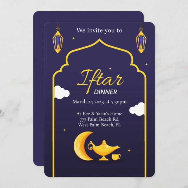 Invitation au dîner de l'Iftar de la Marine et du  (Devant / Derrière)