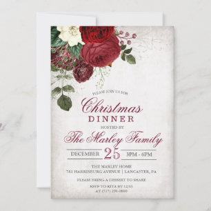 Invitation au dîner de Noël et fête de vacances