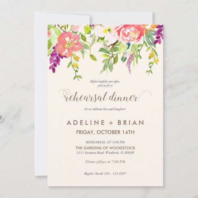 Invitation au dîner de répétition de mariage Wild  (Devant)