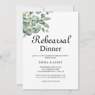 Invitation au dîner de répétition de verdure sophi