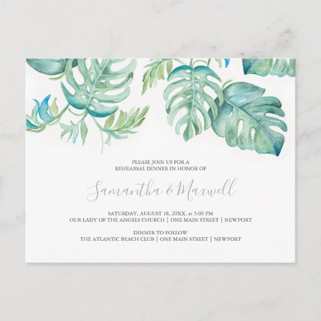 Invitation au dîner de répétition des feuilles de  (Devant)