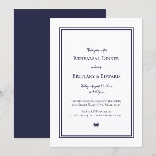 Invitation au dîner de répétition du crabe bleu ma