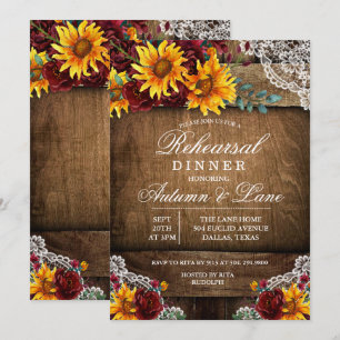 Invitation au dîner de répétition du tournesol rus