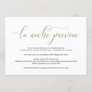 Invitation au dîner de répétition en Espagne