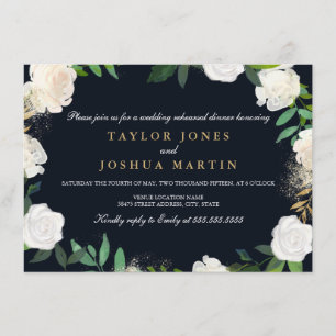Invitation au dîner de répétition Floral Blush Nav