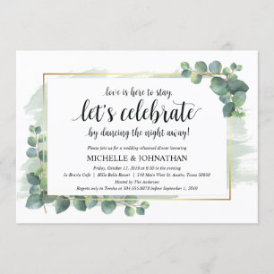 Invitation au dîner de répétition Mariage Eucalypt