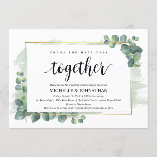 Invitation au dîner de répétition Mariage Eucalypt
