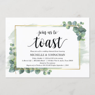 Invitation au dîner de répétition Mariage Eucalypt