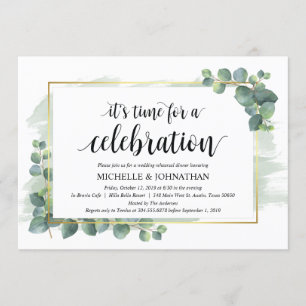 Invitation au dîner de répétition Mariage Eucalypt