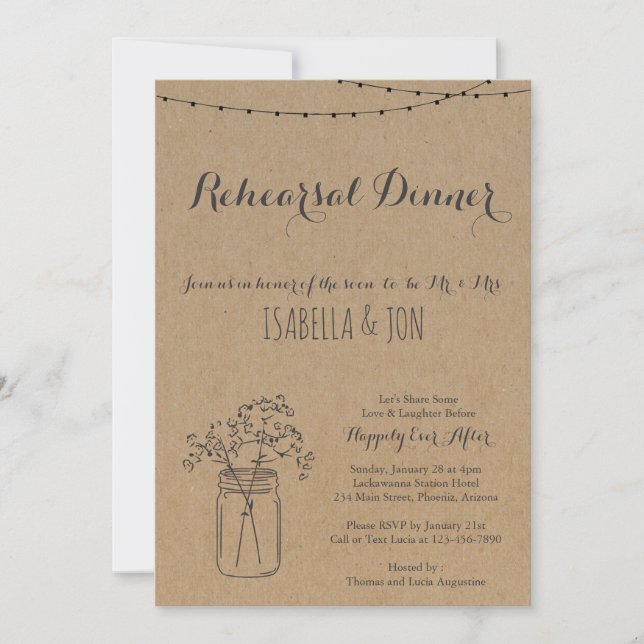 Invitation au dîner de répétition| Papier Russe Kr (Devant)