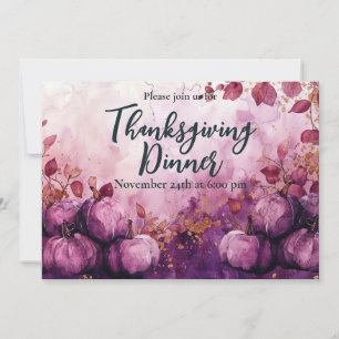 Invitation au dîner de Thanksgiving aquarelle citr