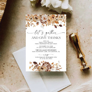 Invitation au dîner de Thanksgiving aux feuilles d