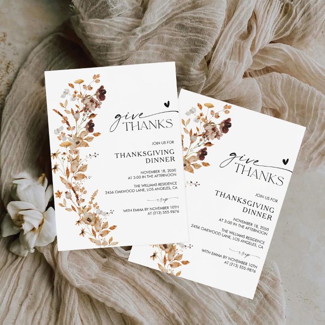 Invitation au dîner de Thanksgiving aux feuilles d (Créateur téléchargé)