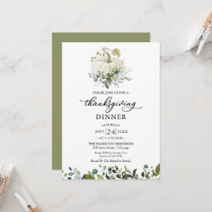 Invitation au dîner de Thanksgiving avec citrouill