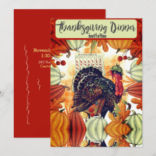 INVITATION AU DÎNER DE THANKSGIVING DINDE
