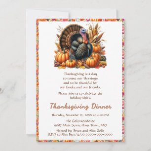 Invitation au dîner de Thanksgiving en famille et 