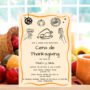 Invitation au dîner de Thanksgiving espagnol dessi