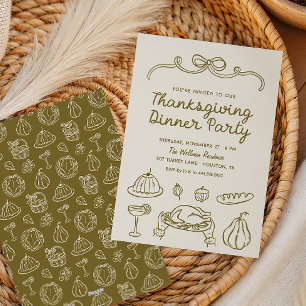Invitation au dîner de Thanksgiving fantaisiste de