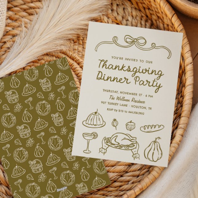 Invitation au dîner de Thanksgiving fantaisiste de (Créateur téléchargé)