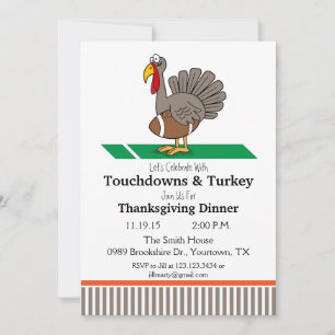 Invitation au dîner de Thanksgiving Touchdowns & d