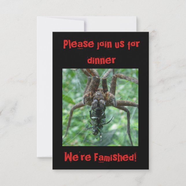 Invitation au dîner d'Halloween Spider (Devant)