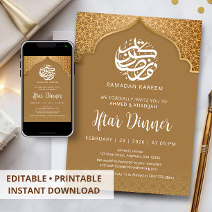 Invitation au dîner d'Iftar du Ramadan sous les ar