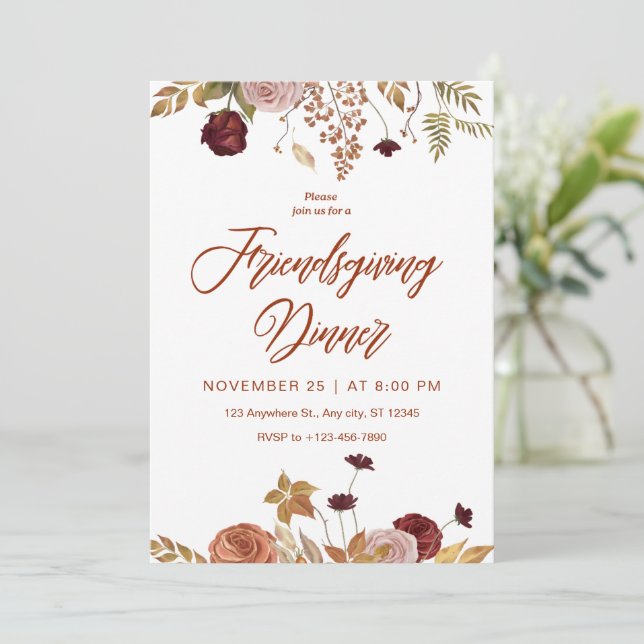 Invitation au dîner esthétique de Friendsgiving à  (Debout devant)