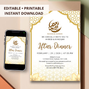 Invitation au dîner Iftar de Ramadan sous une arch