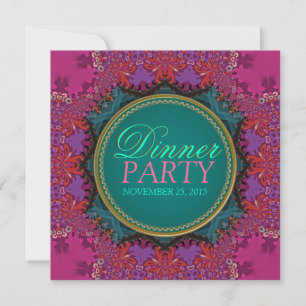 Invitation au dîner Pink Batik
