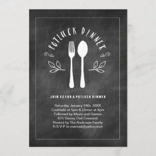 Invitation au dîner Potluck