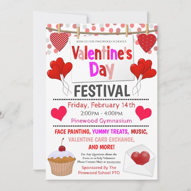 Invitation au Festival du Jour des Valentines (Devant)