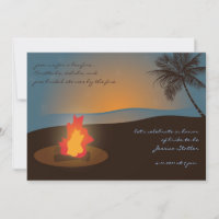 Invitation au feu de camp de plage