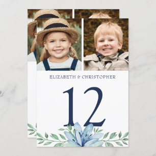 Invitation Au fil des ans Photos Mariage Numéro de tableau Si