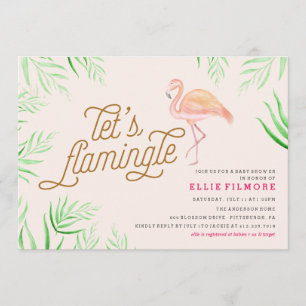 INVITATION AU FLAMANT ROSE DE BABY SHOWER FLAMINGL
