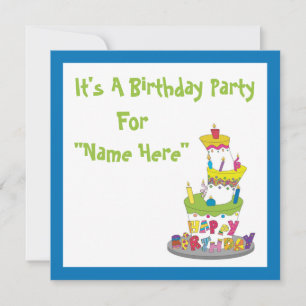 Invitation au gâteau d'anniversaire
