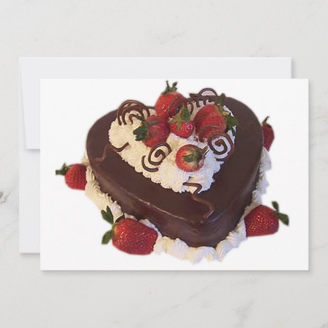 INVITATION AU GÂTEAU EN FORME DE COEUR (Devant)