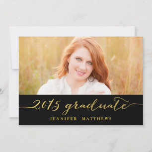Invitation au Gold Glamor Photo 2015 Graduation Pa