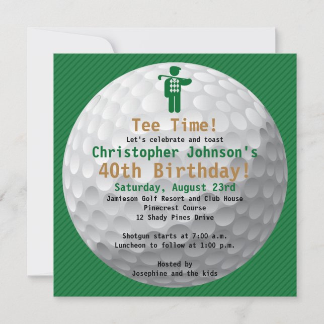 Invitation au Golfball Green Gold Golf (Devant)