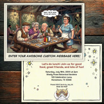 Invitation au groupe de déjeuner senior drôle