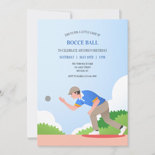 Invitation au jeu de boules (Devant)