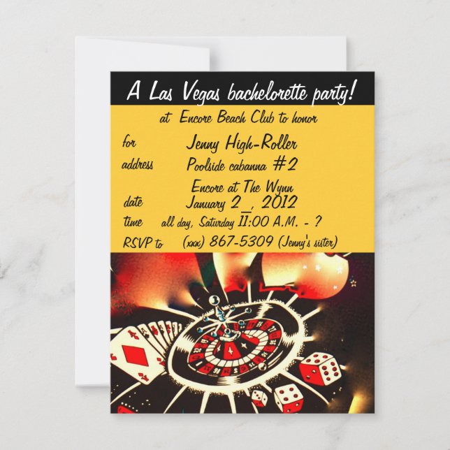 Invitation au Las Vegas Bachelorette Party (Devant)