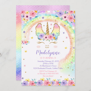 Invitation au Llamacorn arc-en-ciel - Llamacorn