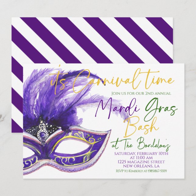 Invitation au Mardi Gras (Devant / Derrière)