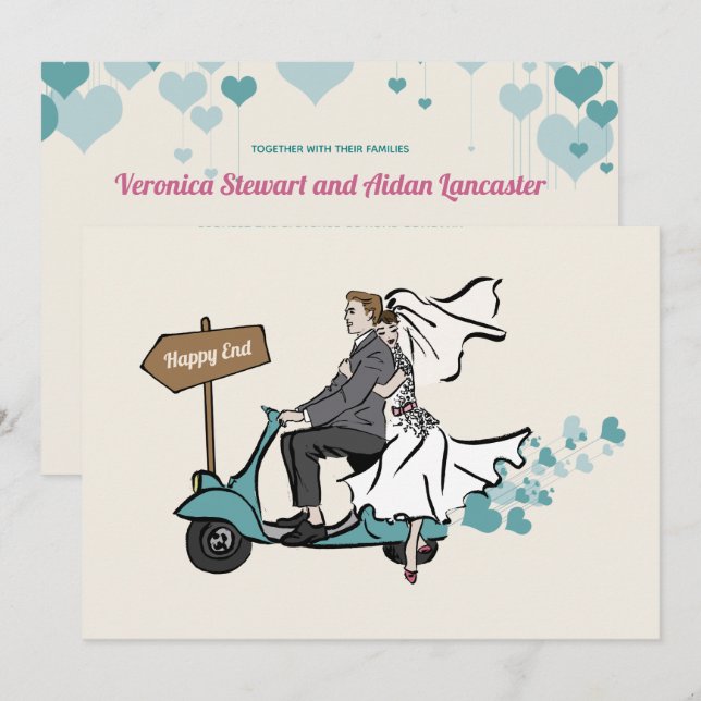 Invitation au mariage 1950 (Devant / Derrière)