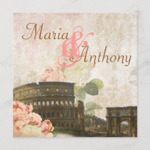 Invitation au mariage antique de la rose rose de R