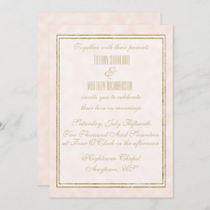 Invitation au mariage au Champagne et à l'or